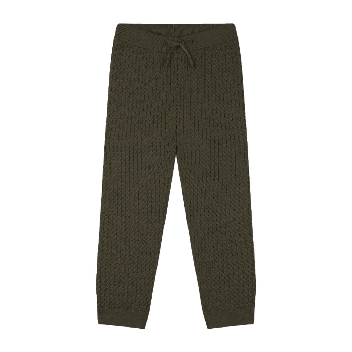 Compass Embroidered Khaki Herringbone Sweater and Trousers S