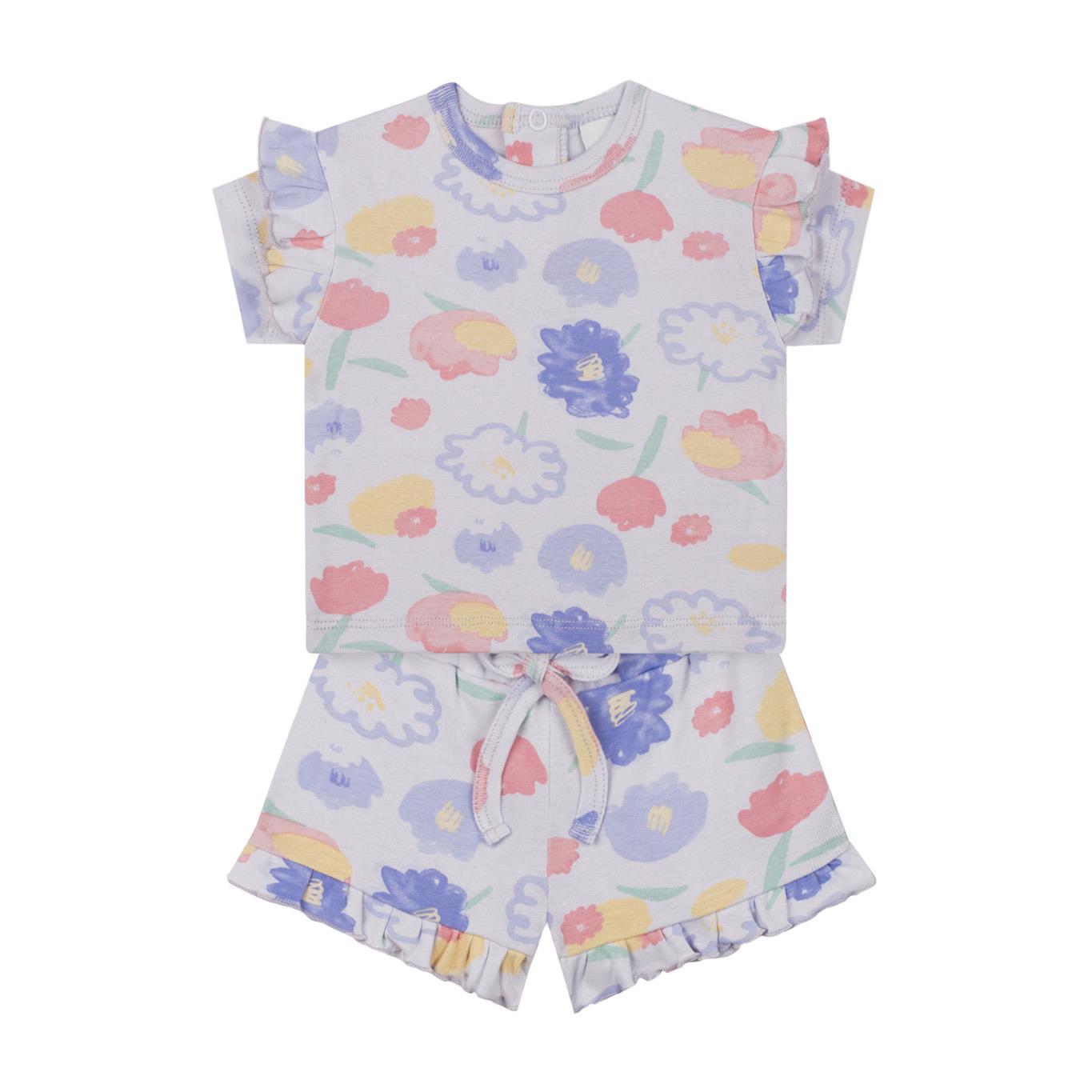 Watercolor Floral Shorts Set