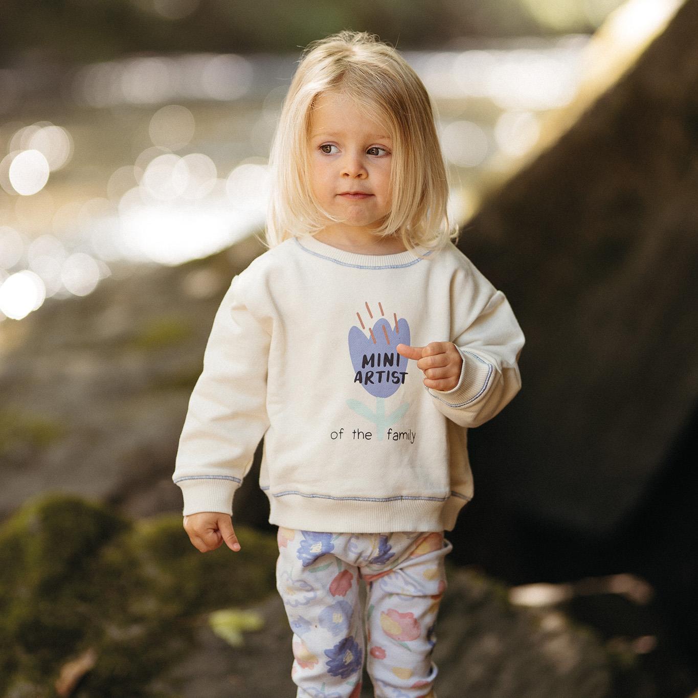Floral Printed Sweatshirt Tights Set