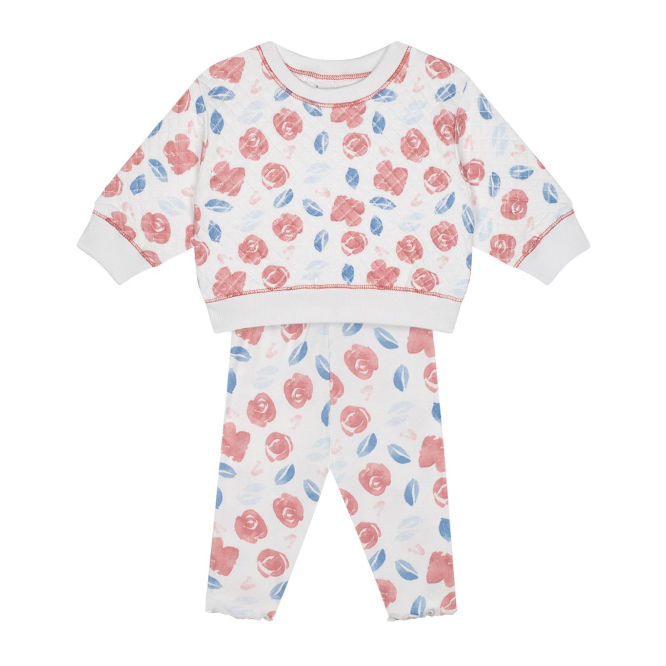 Watercolor Floral Sweatshirt and Tights Set