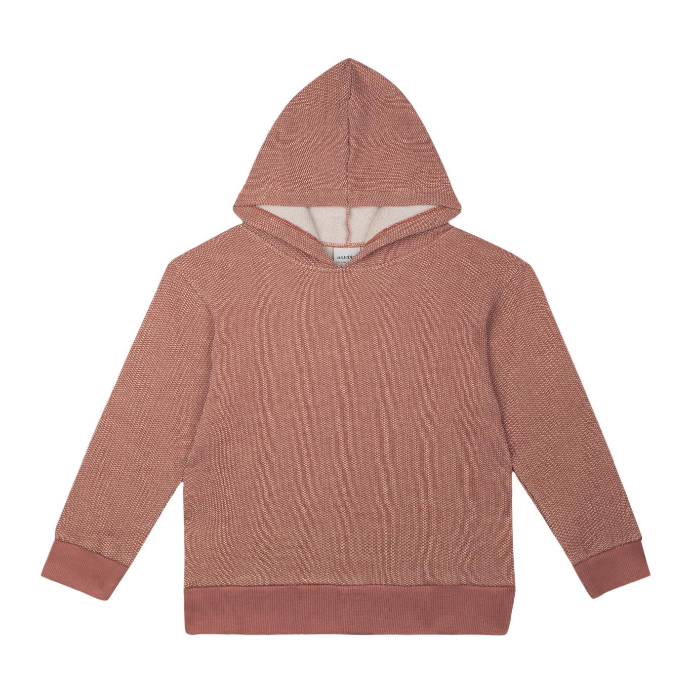 Orange Textured Futter Hooded Tracksuit Set