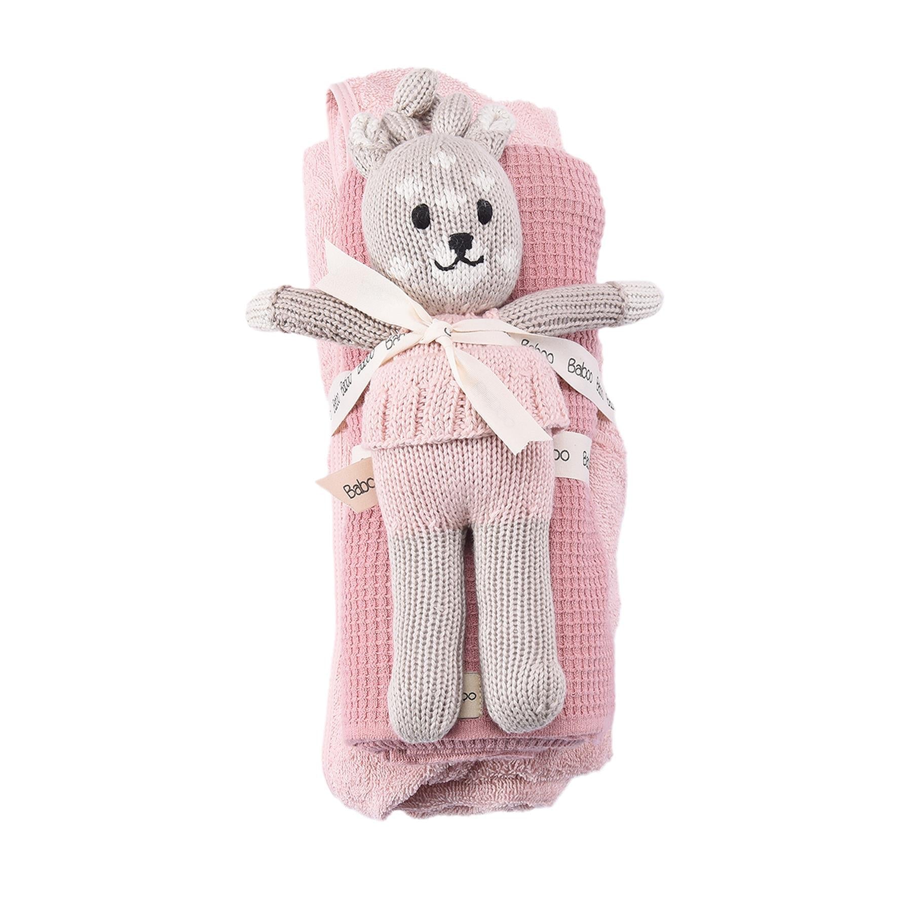 Sleep Companion Towel Blanket Baby Gift Set Pink
