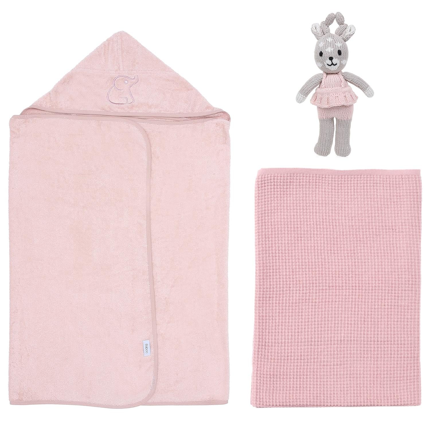 Sleep Companion Towel Blanket Baby Gift Set Pink