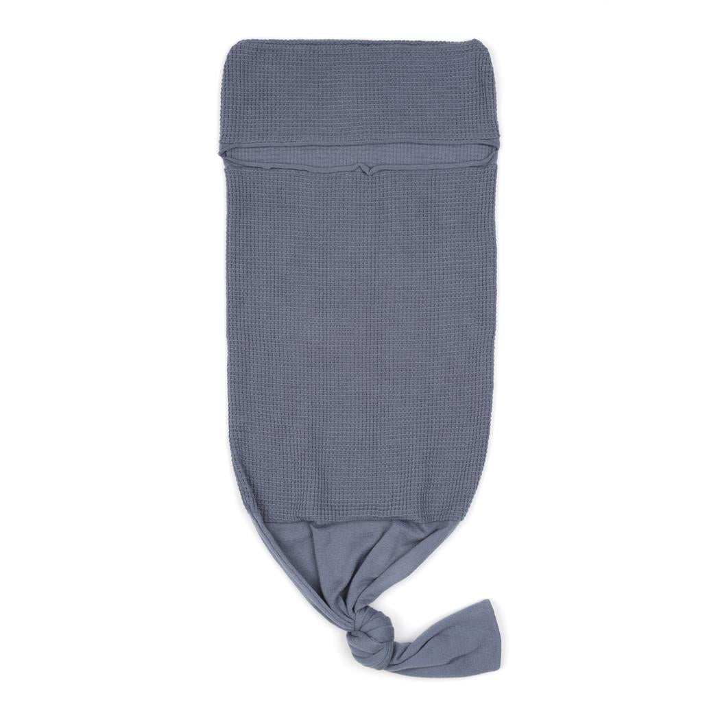 Waffle Swaddle Blanket Beanie Booties Gift Set Blue