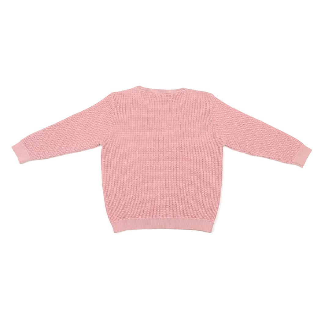 Waffle Organic Cotton Children's Top-Bottom Set Pink