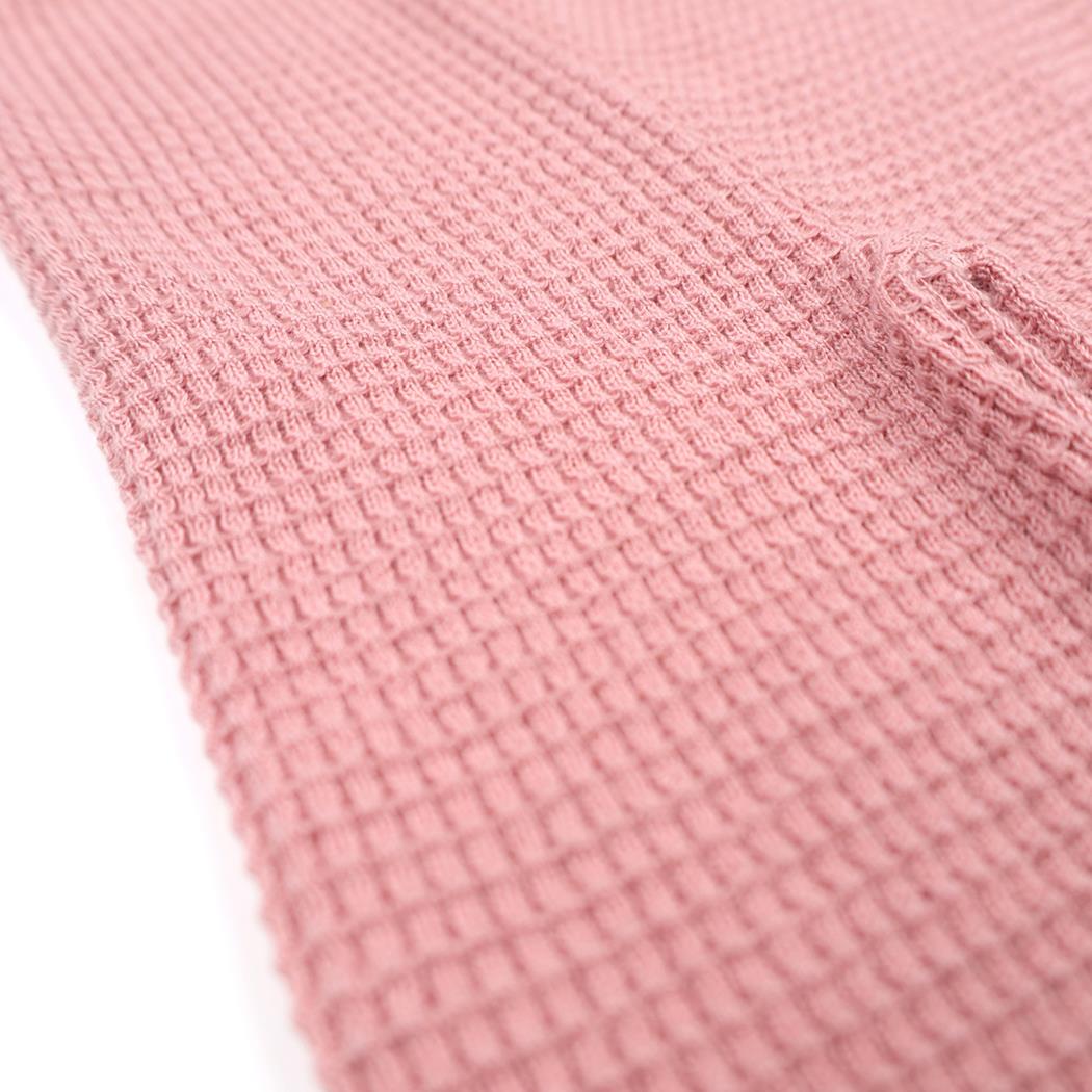 Waffle Organic Cotton Children's Top-Bottom Set Pink