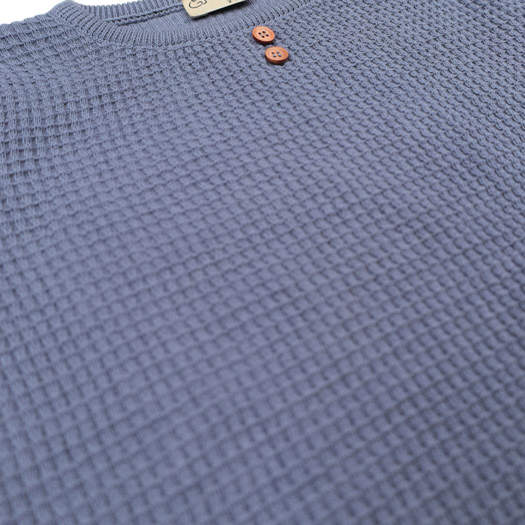 Waffle Organic Cotton Children's Bottom-Top Set Blue