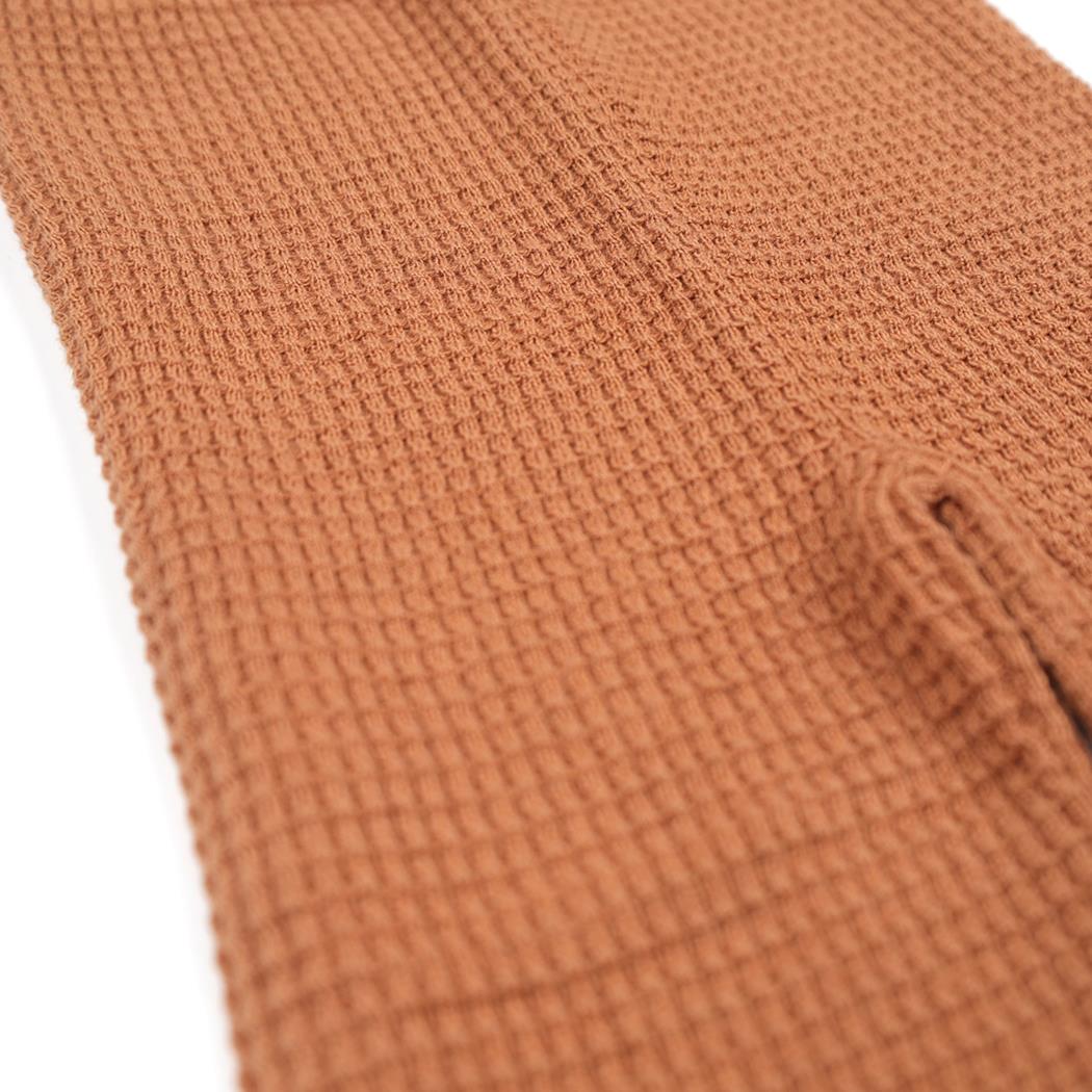Waffle Organic Cotton Children's Bottom-Top Set Brown